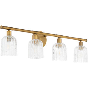 Meriam 4 Light 32.25 inch Brushed Brass Vanity Light Wall Light
