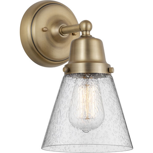 Aditi Cone 1 Light 6.25 inch Brushed Brass Sconce Wall Light in Seedy Glass