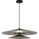 Cruz LED 24 inch Metal - Black and White Pendant Ceiling Light in Spun Aluminum Shade