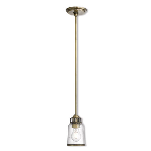 Lawrenceville 1 Light 5 inch Antique Brass Mini Pendant Ceiling Light