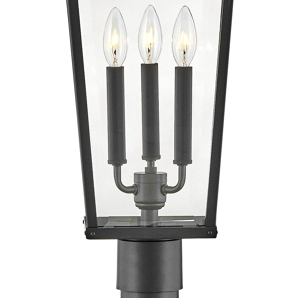 Dawson 29.75 inch Black with Burnished Bronze Outdoor Post Mount Lantern