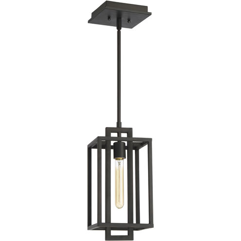Cubic 1 Light 7 inch Aged Bronze Brushed Pendant Ceiling Light