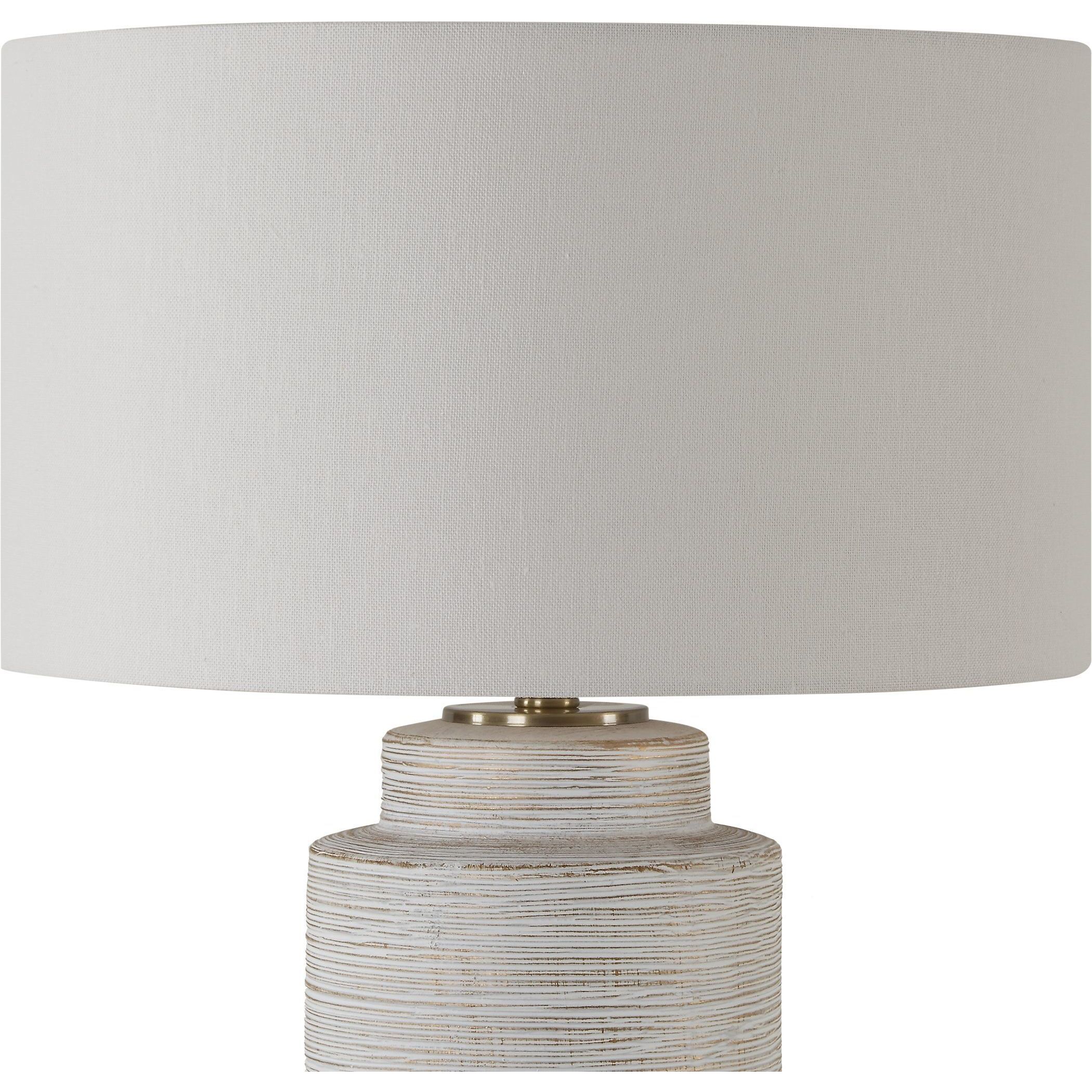 Crimp 26.5 inch 150.00 watt Ivory Glaze with Gold Leaf and Brass Table Lamp Portable Light
