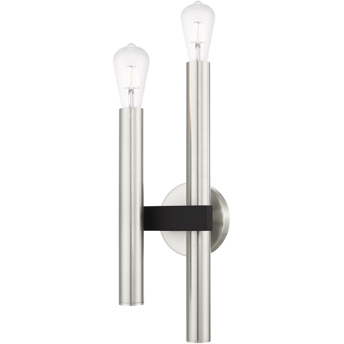 Helsinki 2 Light 7 inch Brushed Nickel with Bronze Accents Sconce Wall Light