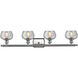 Ballston Fenton 4 Light 36 inch Brushed Satin Nickel Bath Vanity Light Wall Light in Clear Glass, Ballston