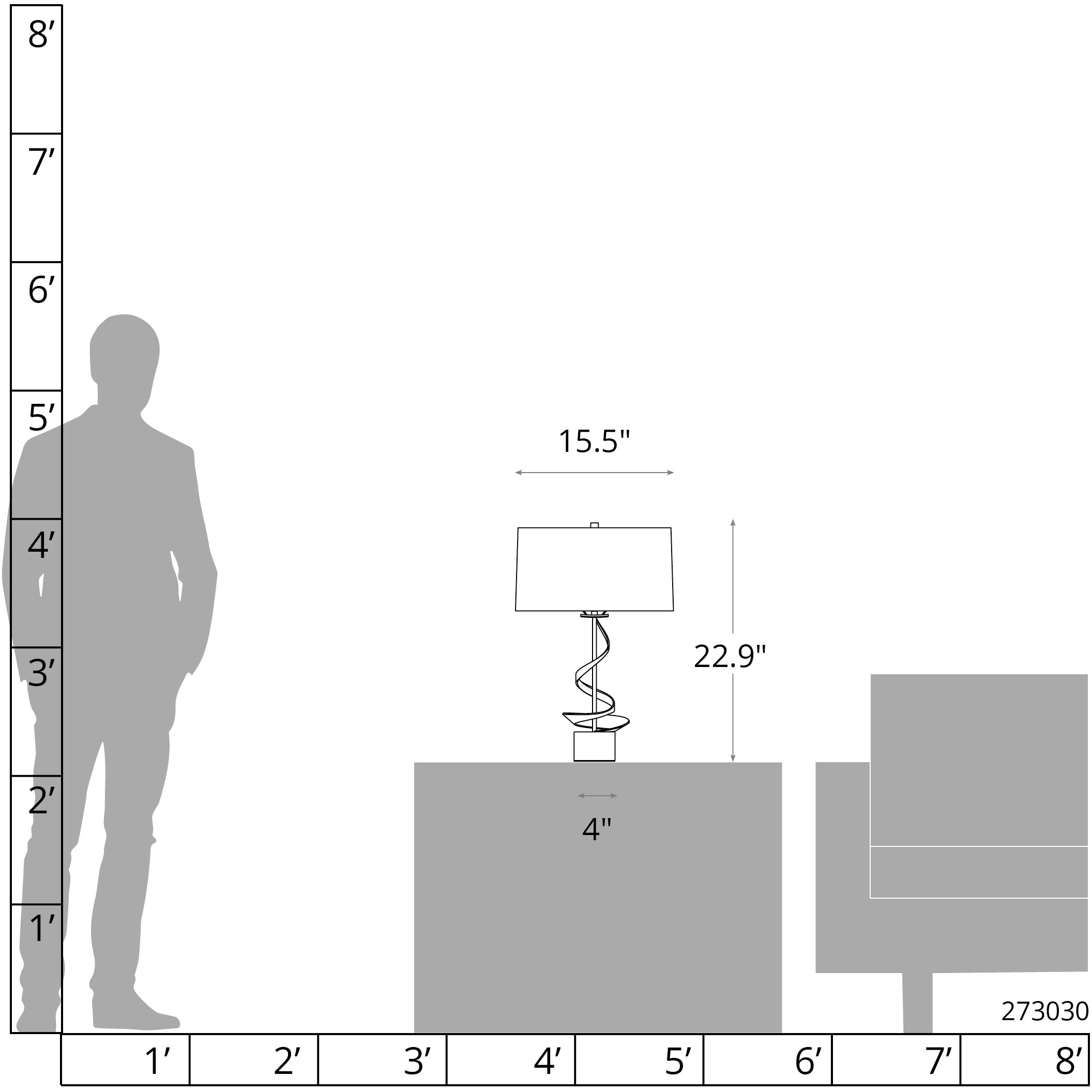 Gallery Spiral 22.9 inch 150 watt Modern Brass Table Lamp Portable Light in Flax