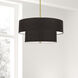 Everly 4 Light 20 inch Aged Brass with Black Pendant Ceiling Light