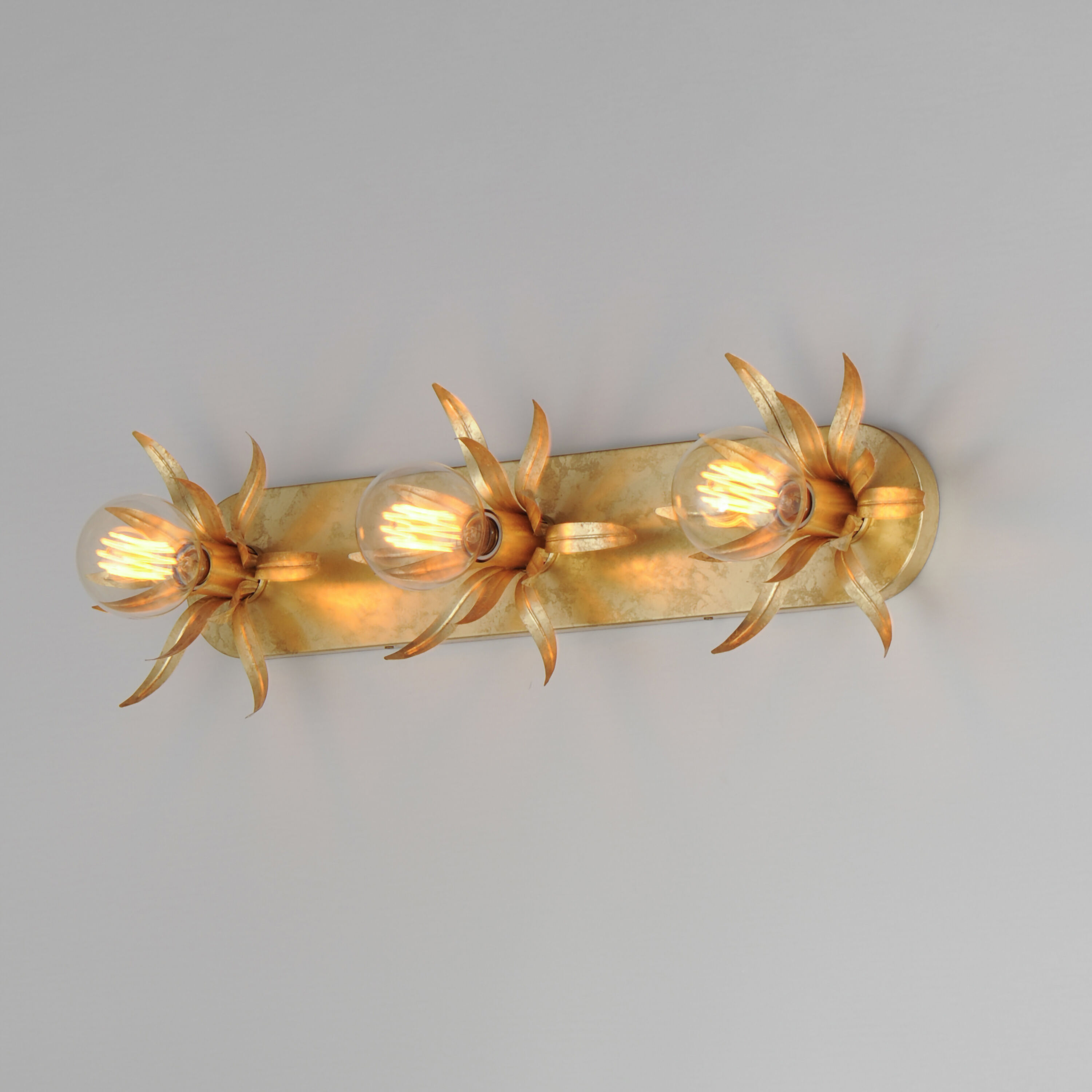 Paloma 3 Light 31.75 inch Gold Leaf Bath Vanity Wall Light