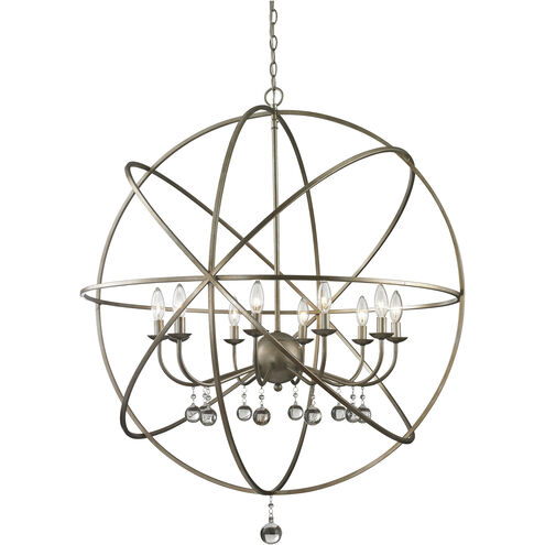 Acadia 10 Light 36 inch Antique Silver Chandelier Ceiling Light