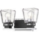 Jackson 2 Light 14.25 inch Chrome and Matte Black Vanity Wall Light