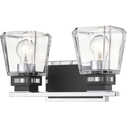 Jackson 2 Light 14.25 inch Chrome and Matte Black Vanity Wall Light