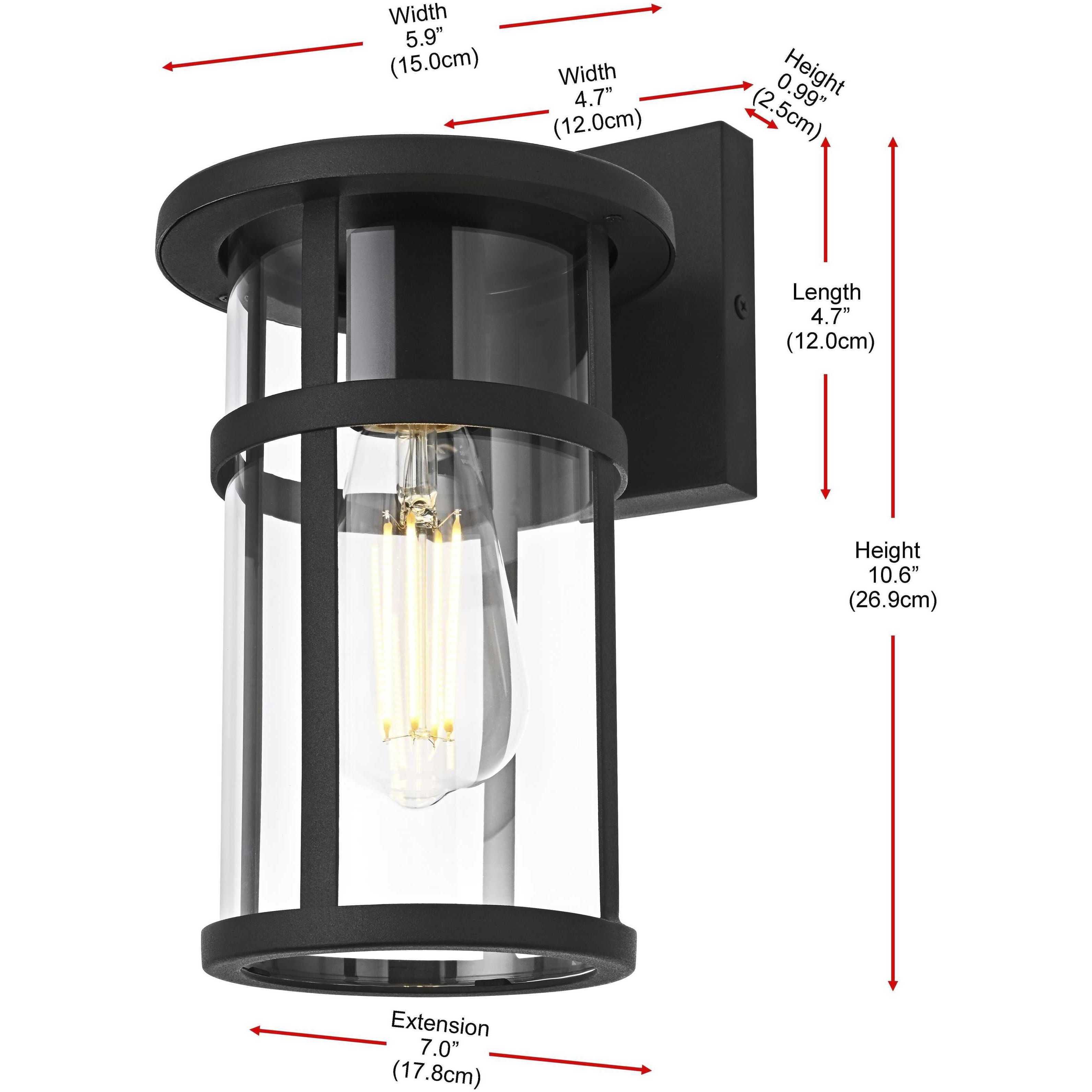 Henrik 1 Light 11 inch Black Outdoor Wall Sconce