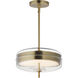 Voto LED 12 inch Natural Aged Brass Single Pendant Ceiling Light in Clear