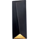 Ambiance LED 6 inch Carbon Matte Black with Champagne Gold ADA Wall Sconce Wall Light, Closed Top Fixture, Diagonal