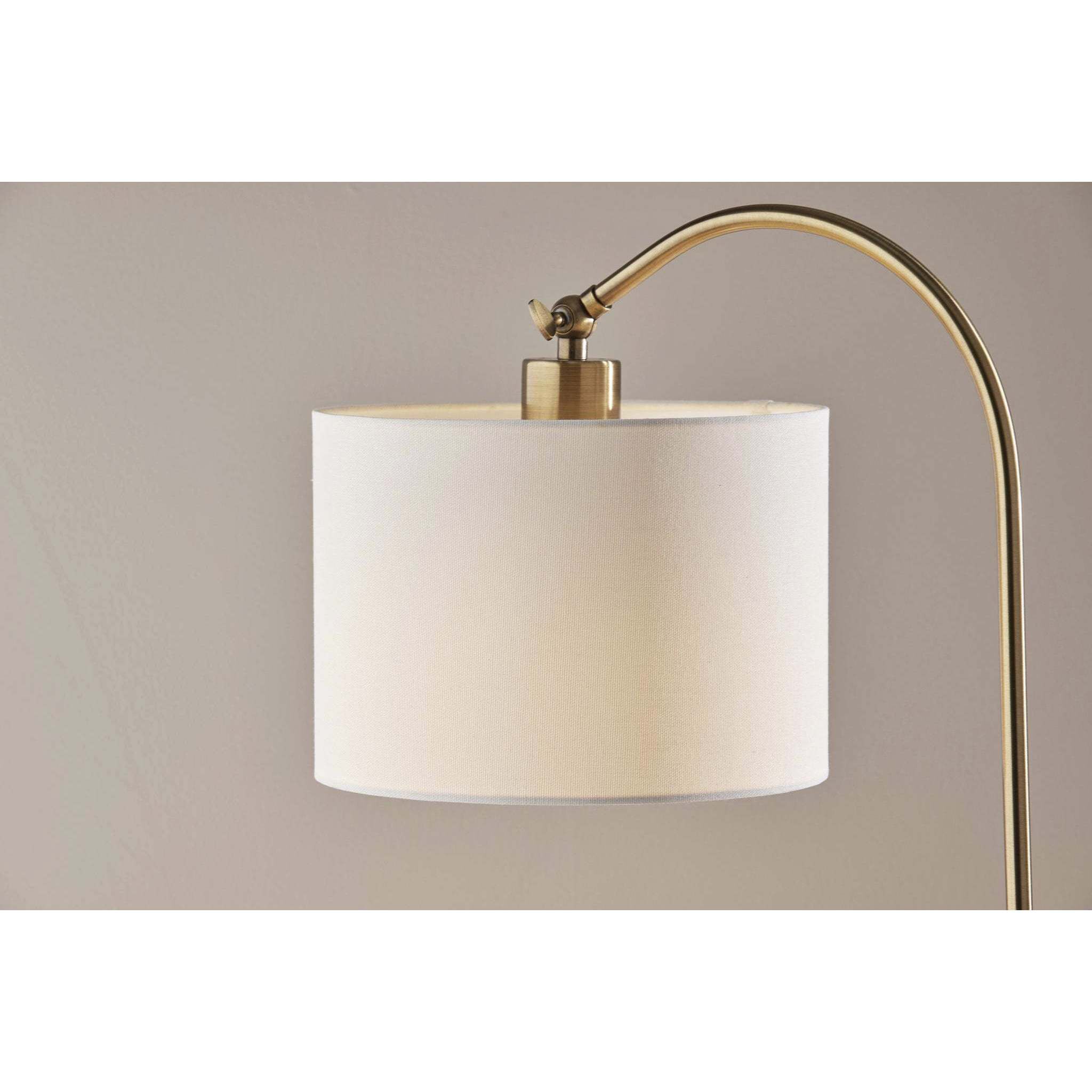 Meredith 59 inch 150.00 watt Antique Brass Floor Lamp Portable Light