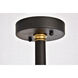 Axel 6 Light 17 inch Black and Brass Semi Flush Mount Ceiling Light