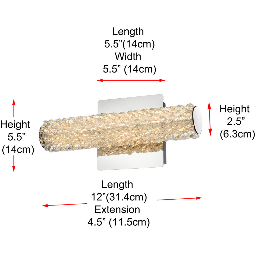 Bowen 1 Light 12 inch Chrome Wall Sconce Wall Light