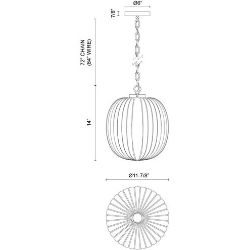 Alora Mood Cherise 1 Light 11.88 inch Matte Black Pendant Ceiling Light