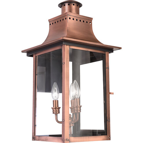 Chalmers 3 Light 23 inch Aged Copper Outdoor Wall Lantern