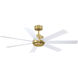 Pendry 56 56 inch Brushed Satin Brass with Matte White Blades Indoor/Outdoor Ceiling Fan