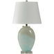 Glass 27 inch 60.00 watt Frosted White and Blue Table Lamp Portable Light