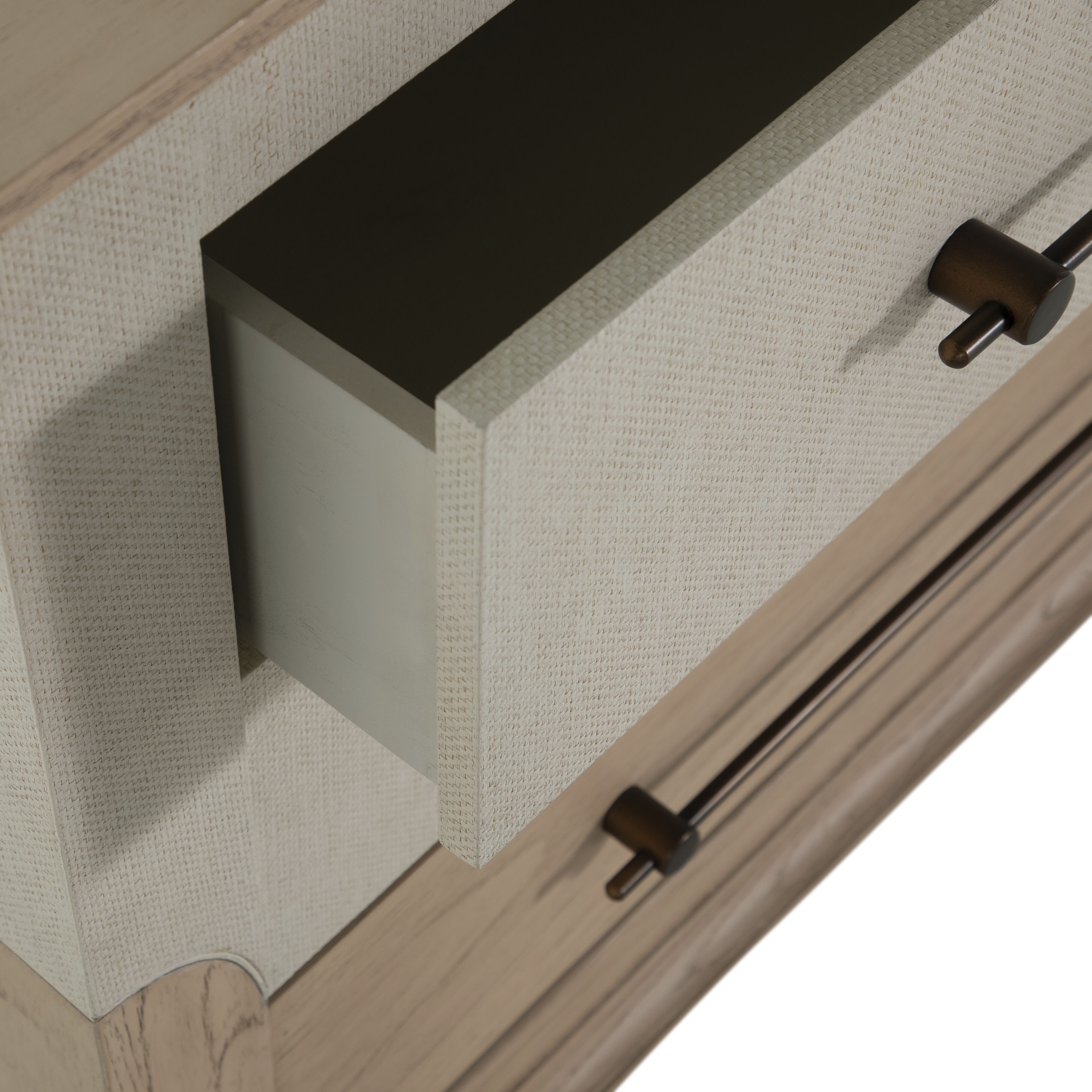 Crestine Antique Bronze / White Raffia Chest