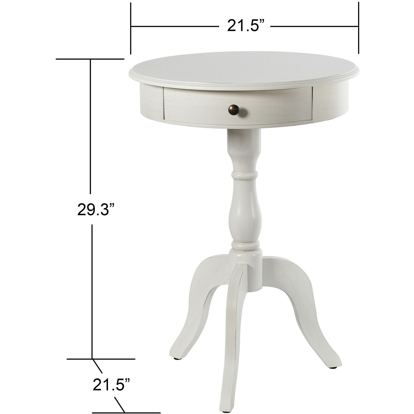 Luka 29.25 X 21.5 inch Antique White Side Table
