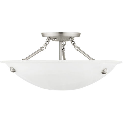 Oasis 3 Light 16 inch Brushed Nickel Semi-Flush Mount Ceiling Light