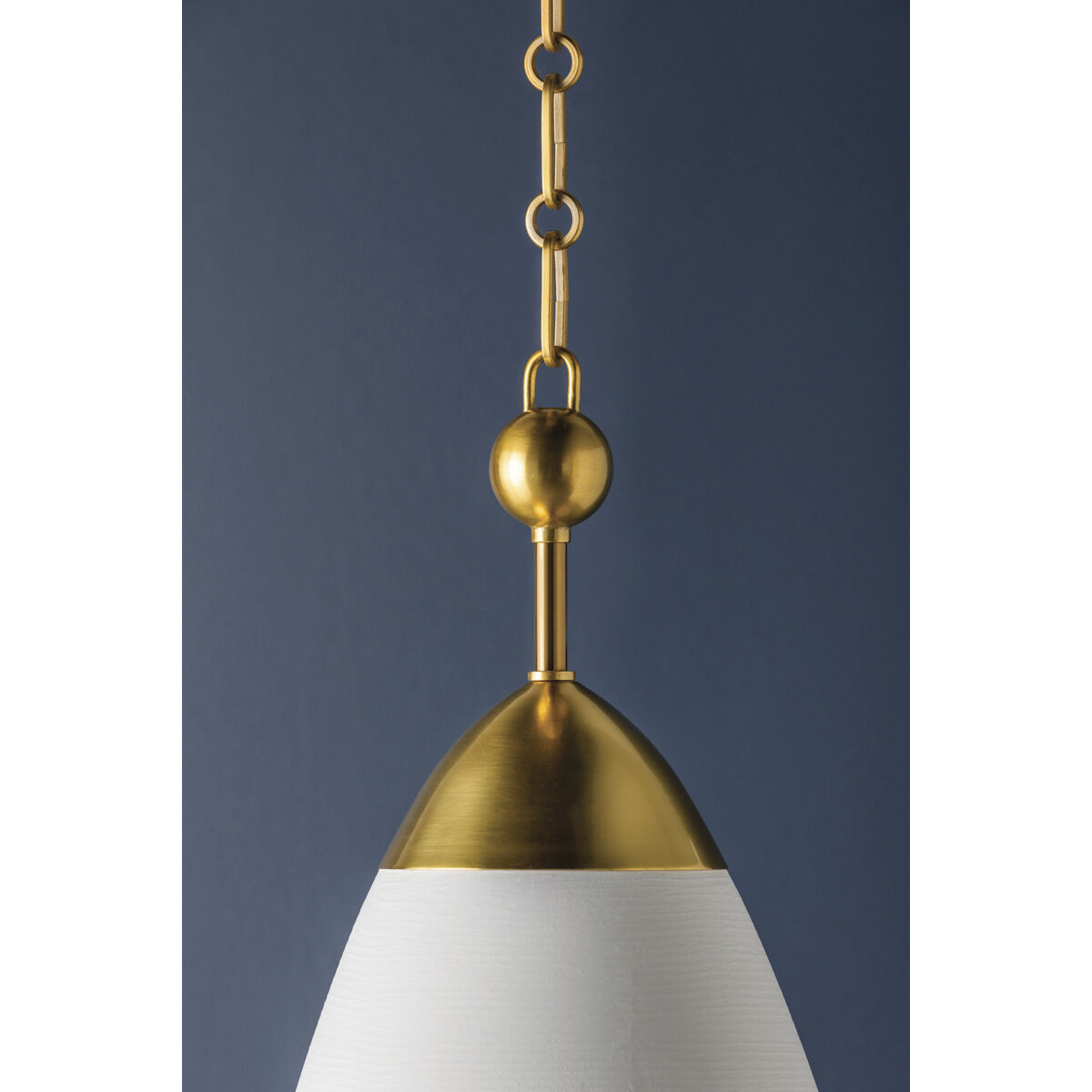 Bronson 1 Light 13.25 inch Aged Brass/White Plaster Pendant Ceiling Light