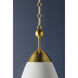 Bronson 1 Light 13.25 inch Aged Brass/White Plaster Pendant Ceiling Light