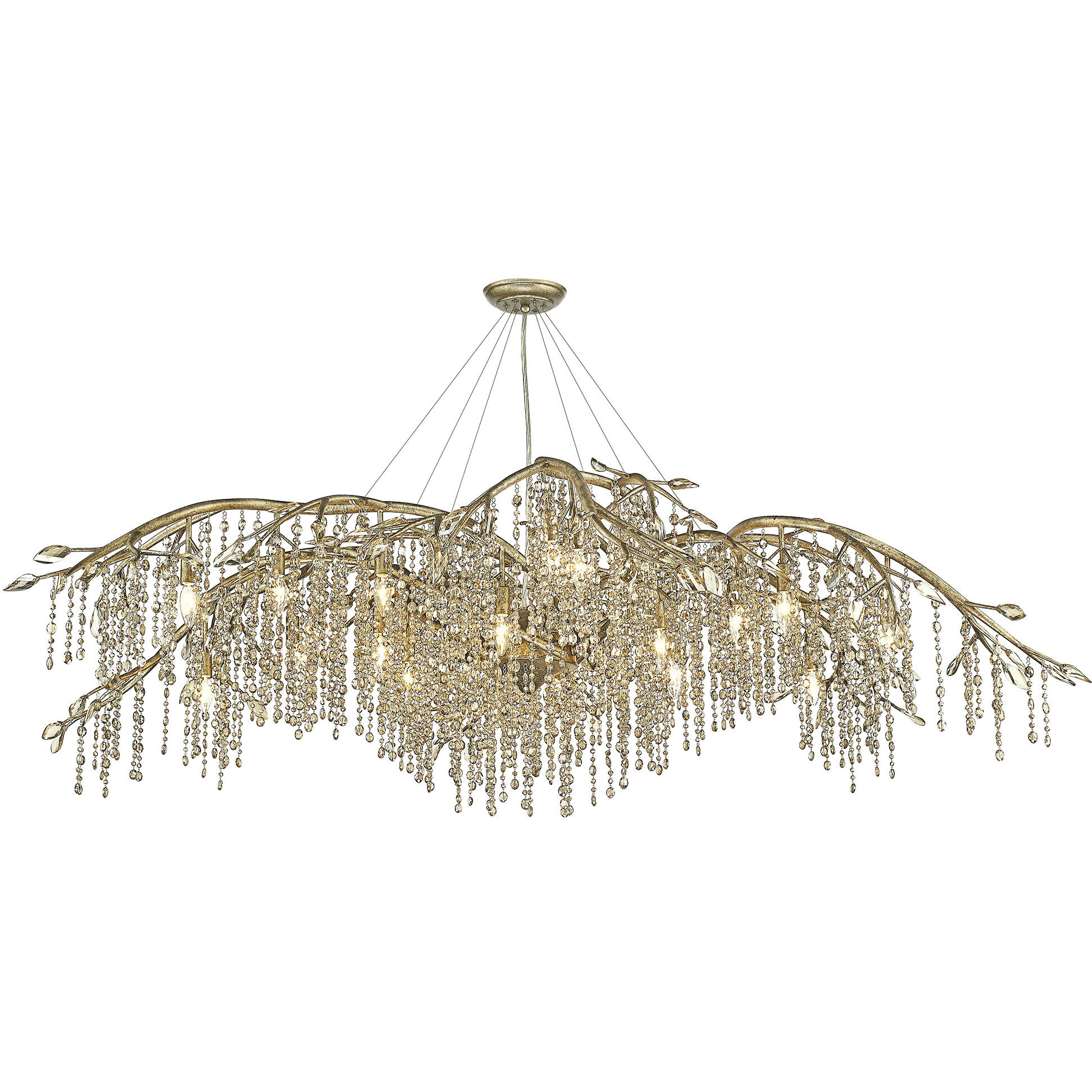 Autumn Twilight 80 inch 60.00 watt Mystic Gold Chandelier Ceiling Light, Large