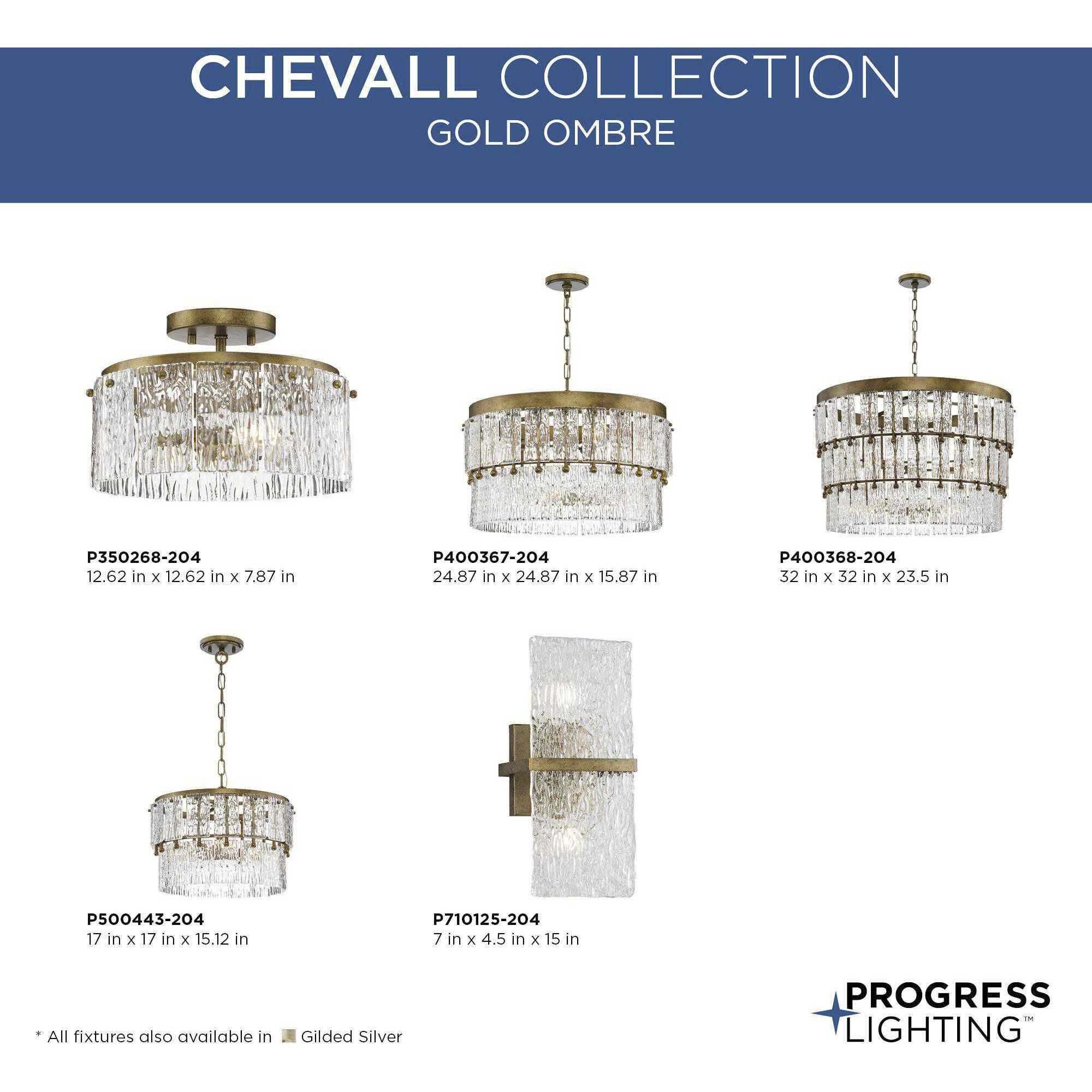 Chevall 3 Light 17 inch Gold Ombre Pendant Ceiling Light, Design Series