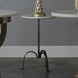 Left Bank 22 X 15 inch White Marble with Gun Metal Iron Base Marble Table