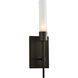 Vela 1 Light 4.5 inch Dark Smoke ADA Sconce Wall Light in Frosted