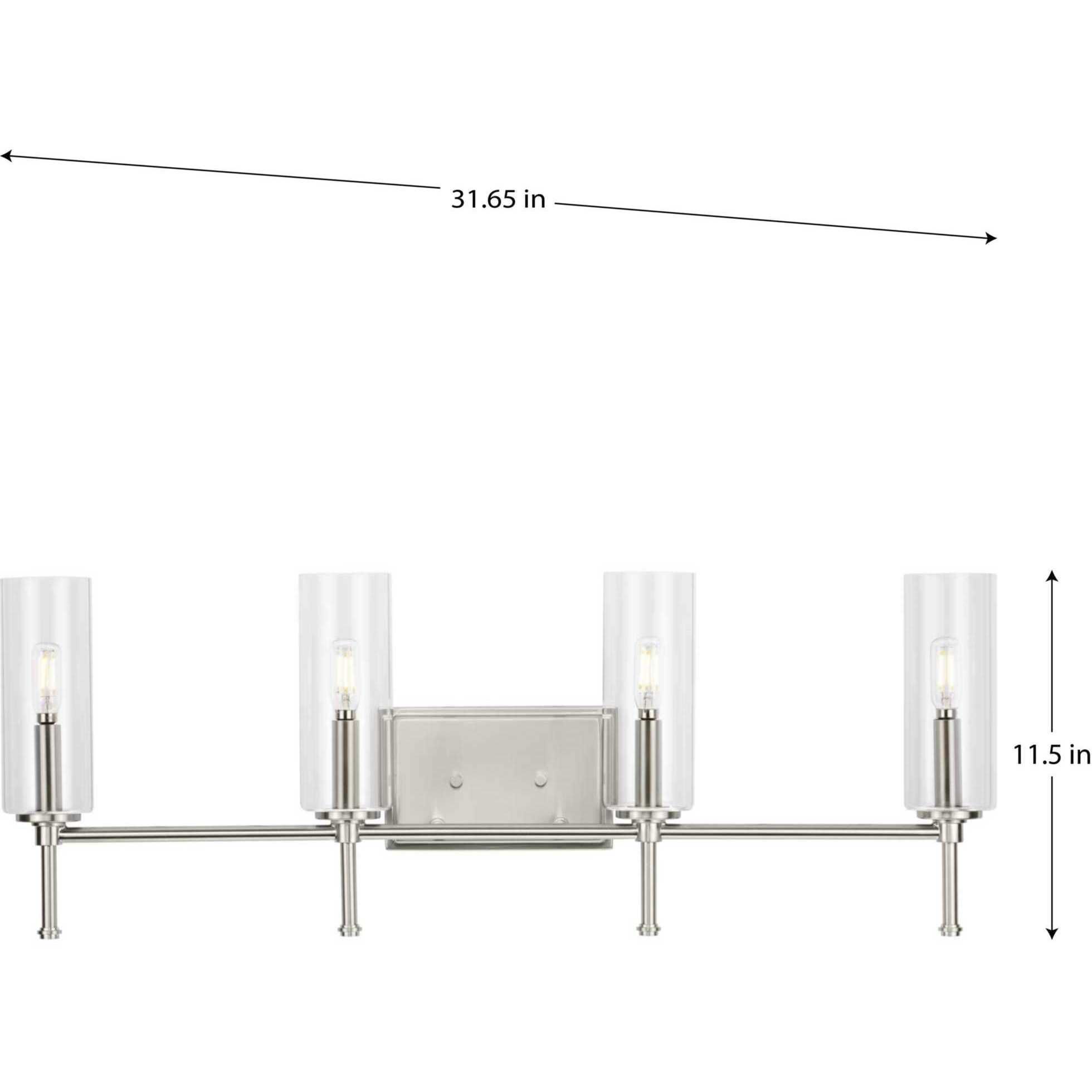 Elara 4 Light 32 inch Brushed Nickel Bath Vanity Wall Light