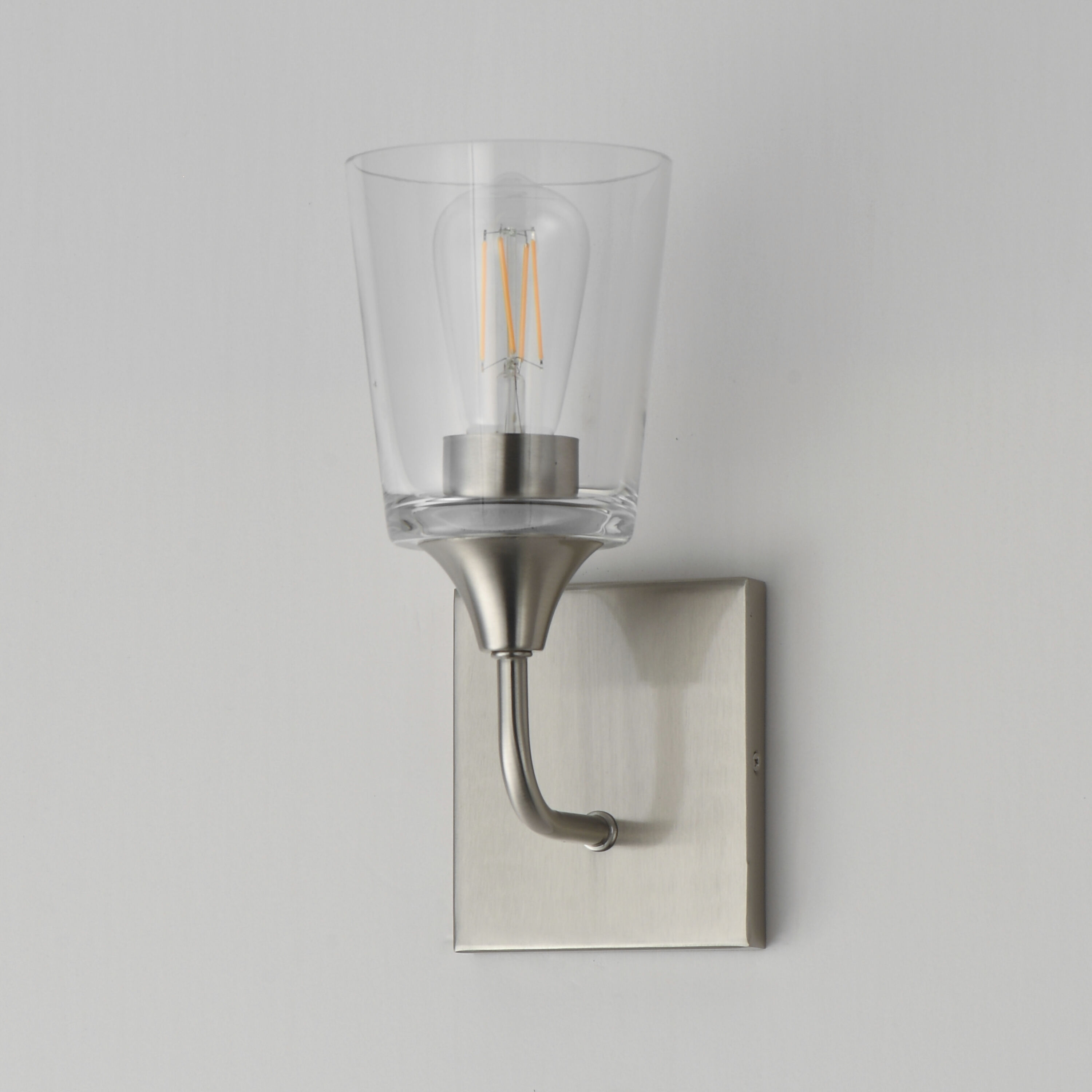 Hudson 1 Light 4.75 inch Satin Nickel Wall Sconce Wall Light in Clear