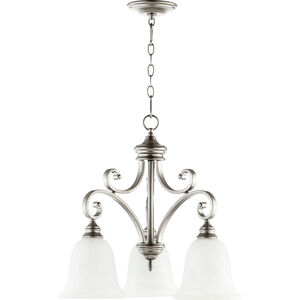 Bryant 3 Light 25 inch Classic Nickel Mini Chandelier Ceiling Light in Faux Alabaster