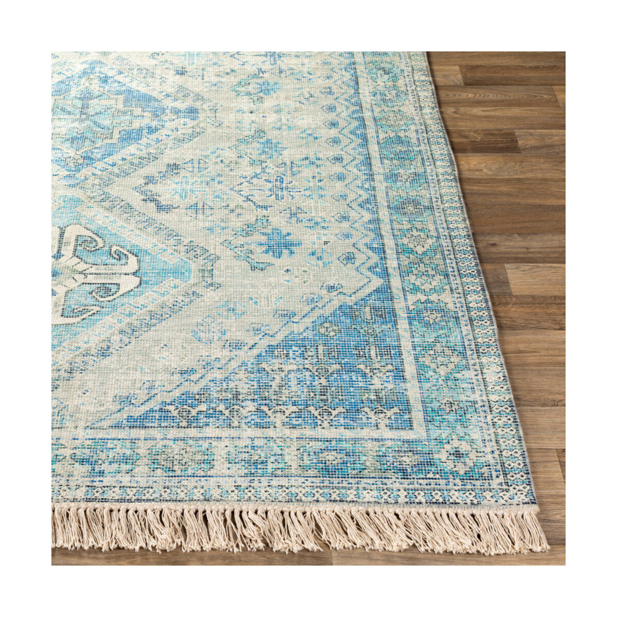 Sabene 96 X 30 inch Aqua Rug, Runner