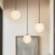 Petra 9.88 inch Vintage Brass and Cloud Glass Chandelier Ceiling Light