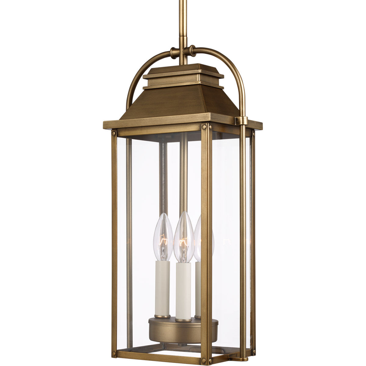 Sean Lavin Wellsworth 3 Light 8.5 inch Painted Distressed Brass Outdoor Pendant
