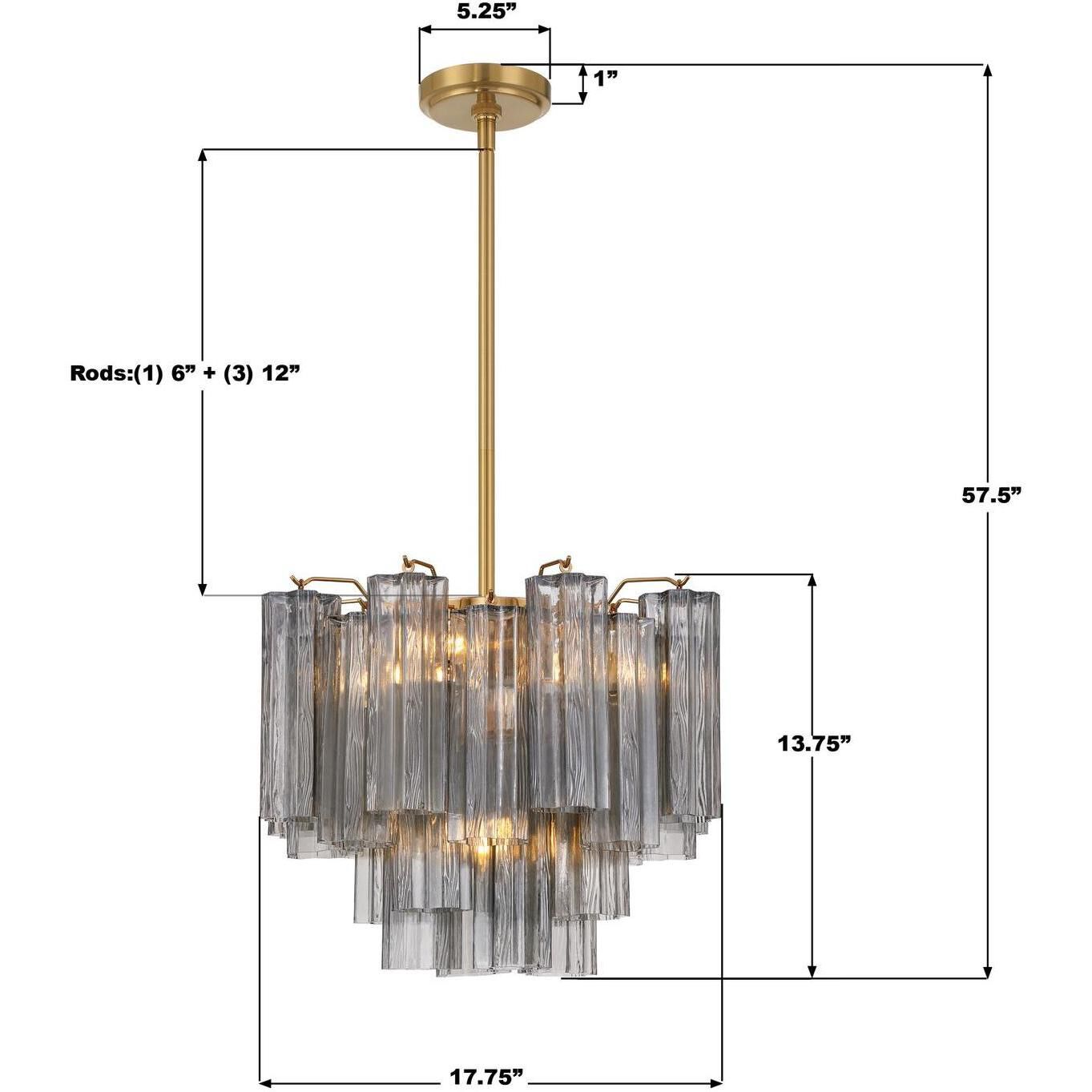 Addis 4 Light 17.75 inch Aged Brass Mini Chandelier Ceiling Light in Smoke