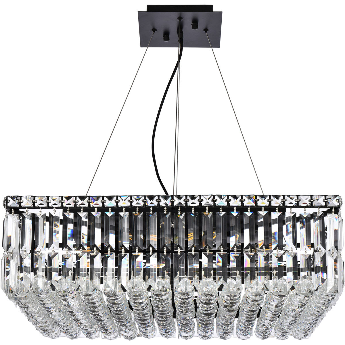 Maxime 12 Light 24 inch Black and Clear Chandelier Ceiling Light in Royal Cut