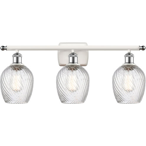 Ballston Salina 3 Light 26 inch White and Polished Chrome Bath Vanity Light Wall Light, Ballston