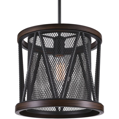 Parsh 1 Light 13 inch Pewter Drum Shade Mini Chandelier Ceiling Light