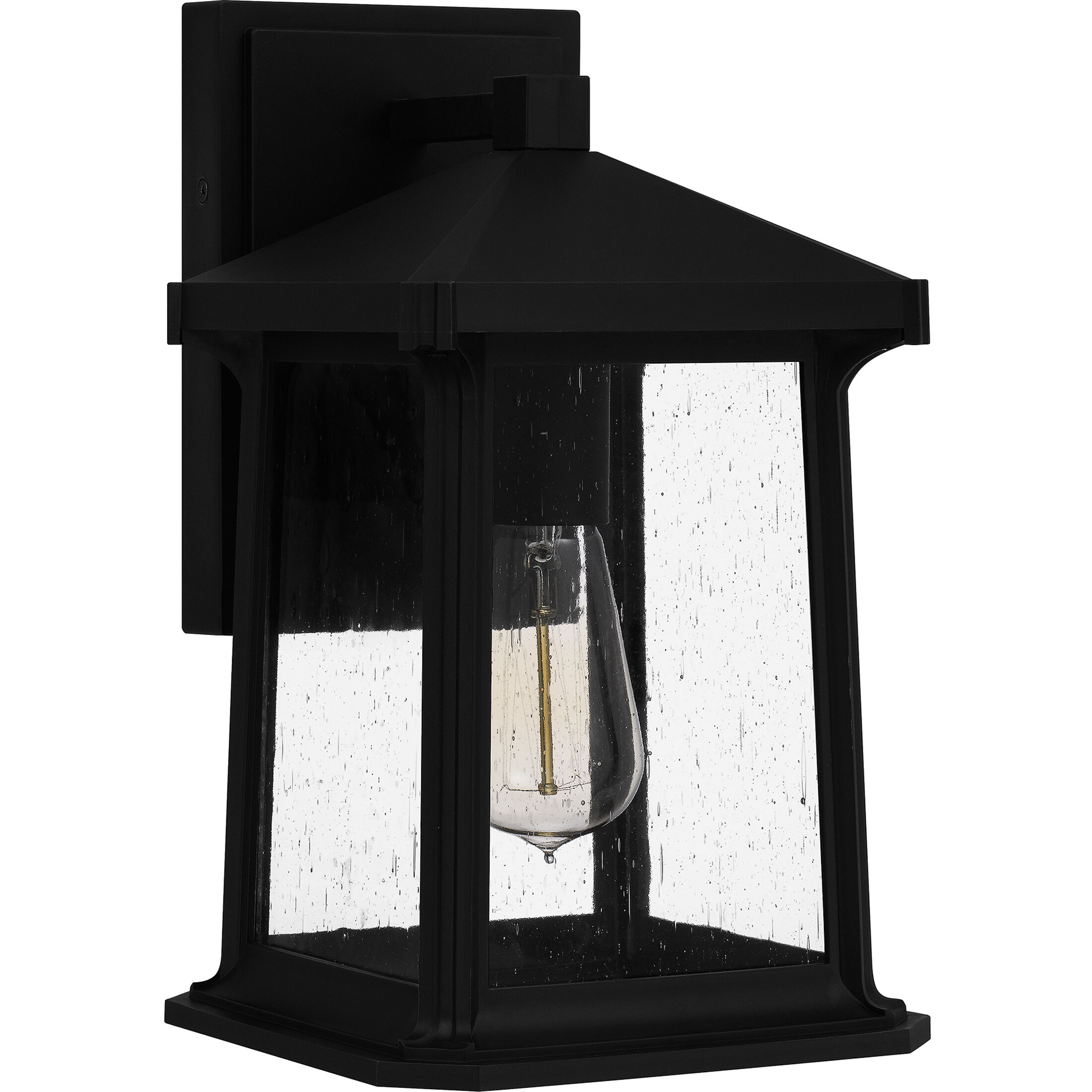 Satterfield 1 Light 13 inch Matte Black Outdoor Wall Lantern