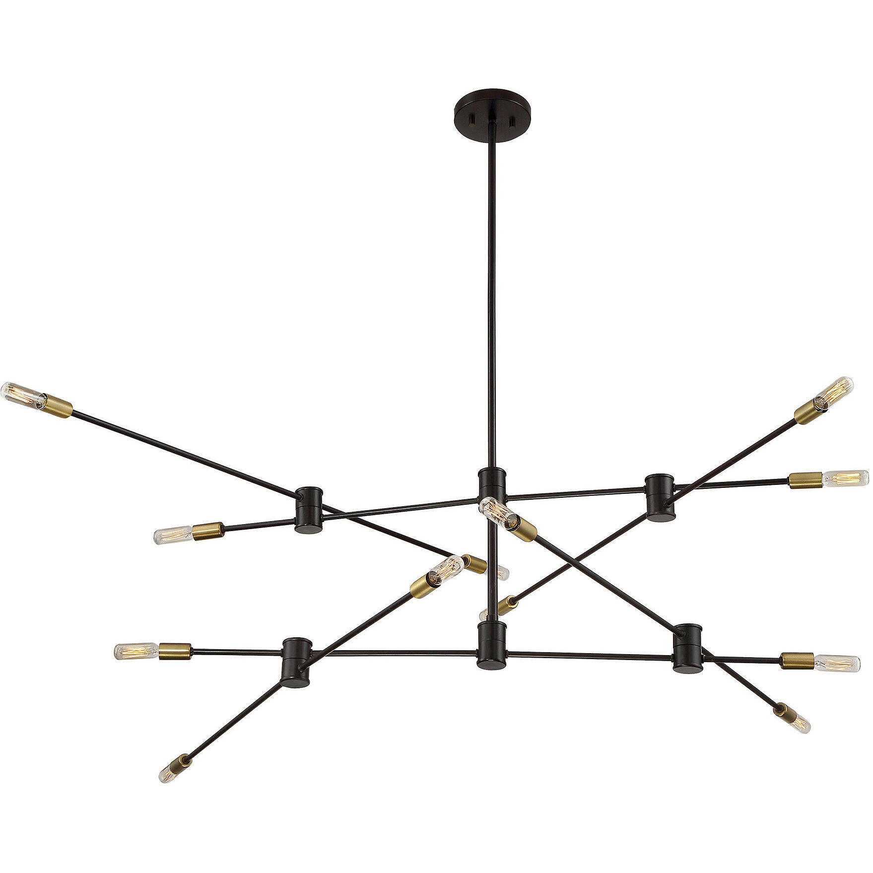 Lyrique 12 Light 54.25 inch Bronze with Brass Accents Chandelier Ceiling Light