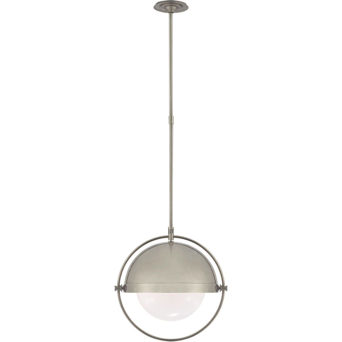 Thomas O'Brien Decca 1 Light 19.75 inch Antique Nickel Pendant Ceiling Light, Large