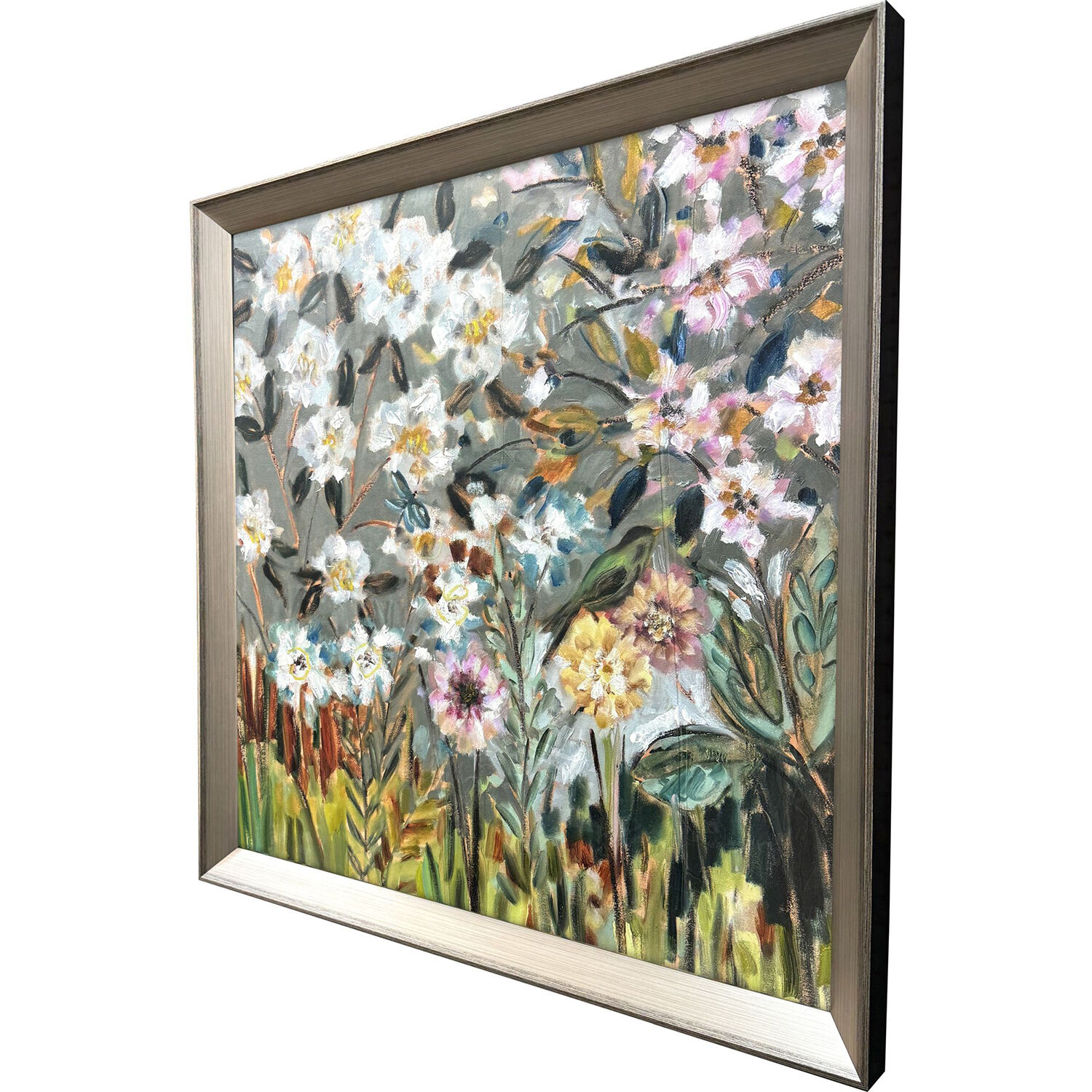 Finally Spring Multi and Green and Pink and Teal Framed Art