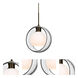 Mana 1 Light Bronze Cord Pendant Ceiling Light in Incandescent, Clear/Opal Glass