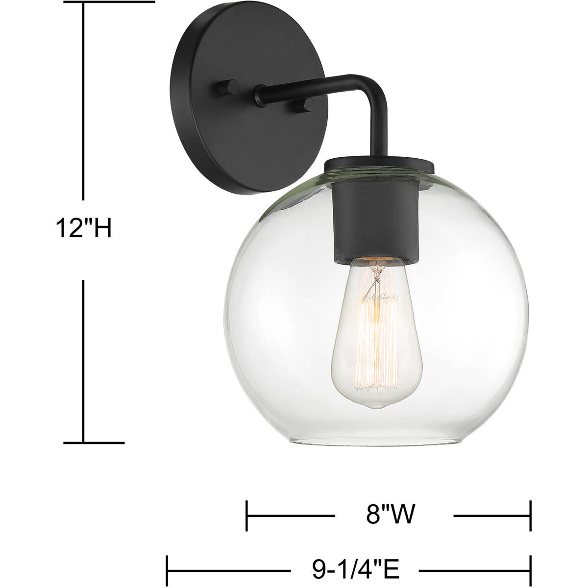 Farmhouse Outdoor Wall Lantern in Black